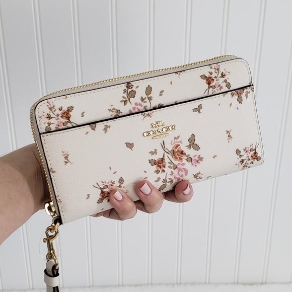 coach rose bouquet wallet